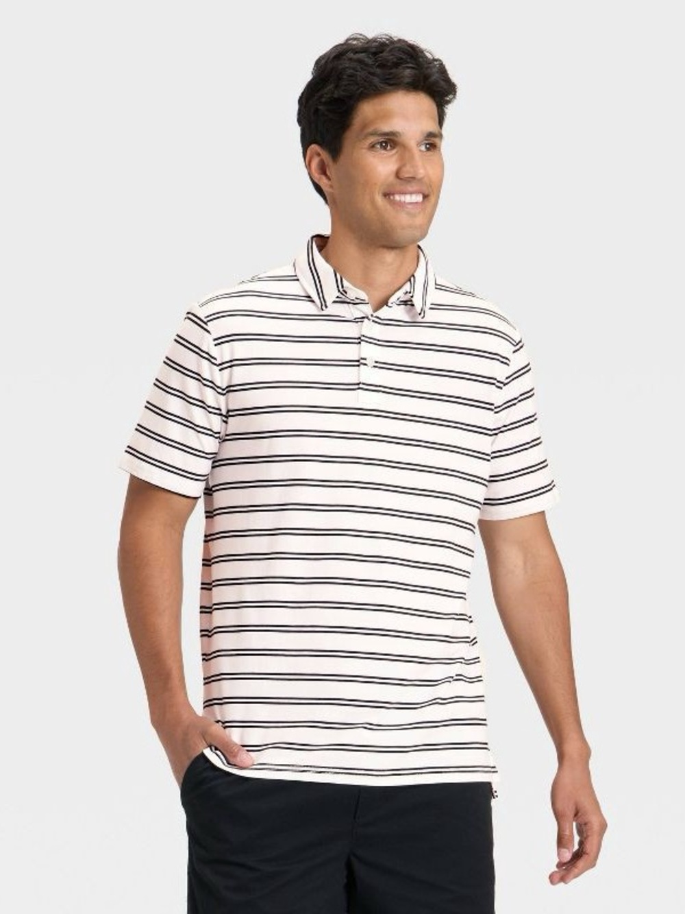 Goodfellow & Co White Polo with Black Stripes